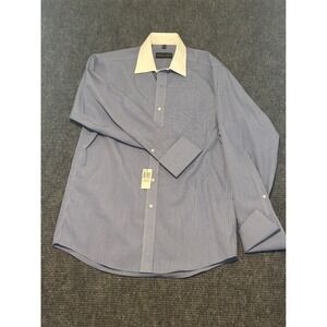 Donald J Trump Signature Collection Dress Shirt Marine White Collar 15.5 32/33